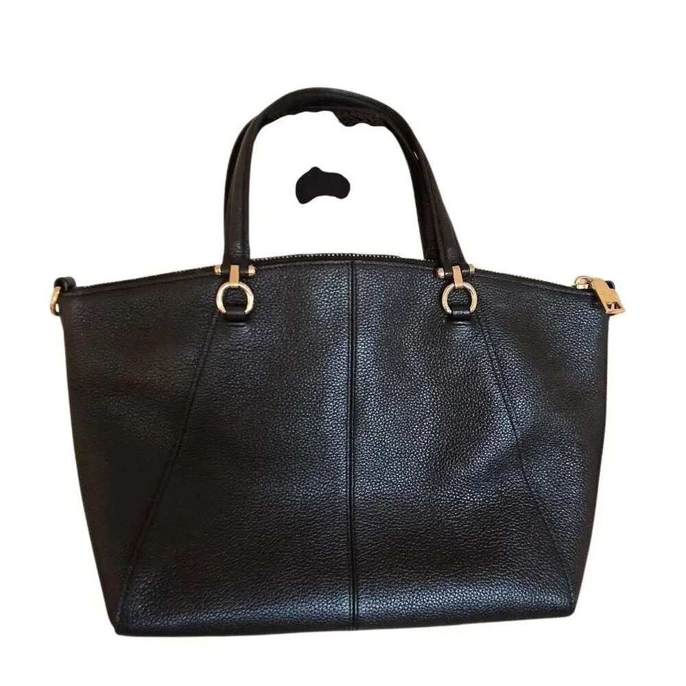 Coach Black Pebbled Leather Kelsey Satchel or Crossbody Purse
